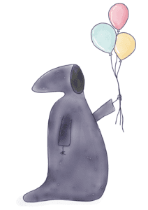 Festive Grim with Balloons